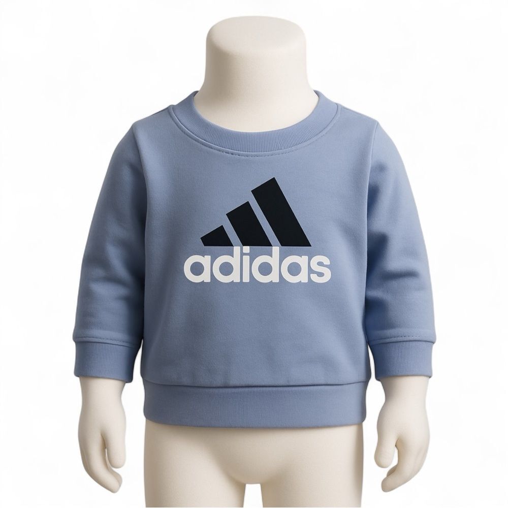 Adidas Baby Logo Sweatshirt 3M Blue Pullover Crewneck Athleisure
